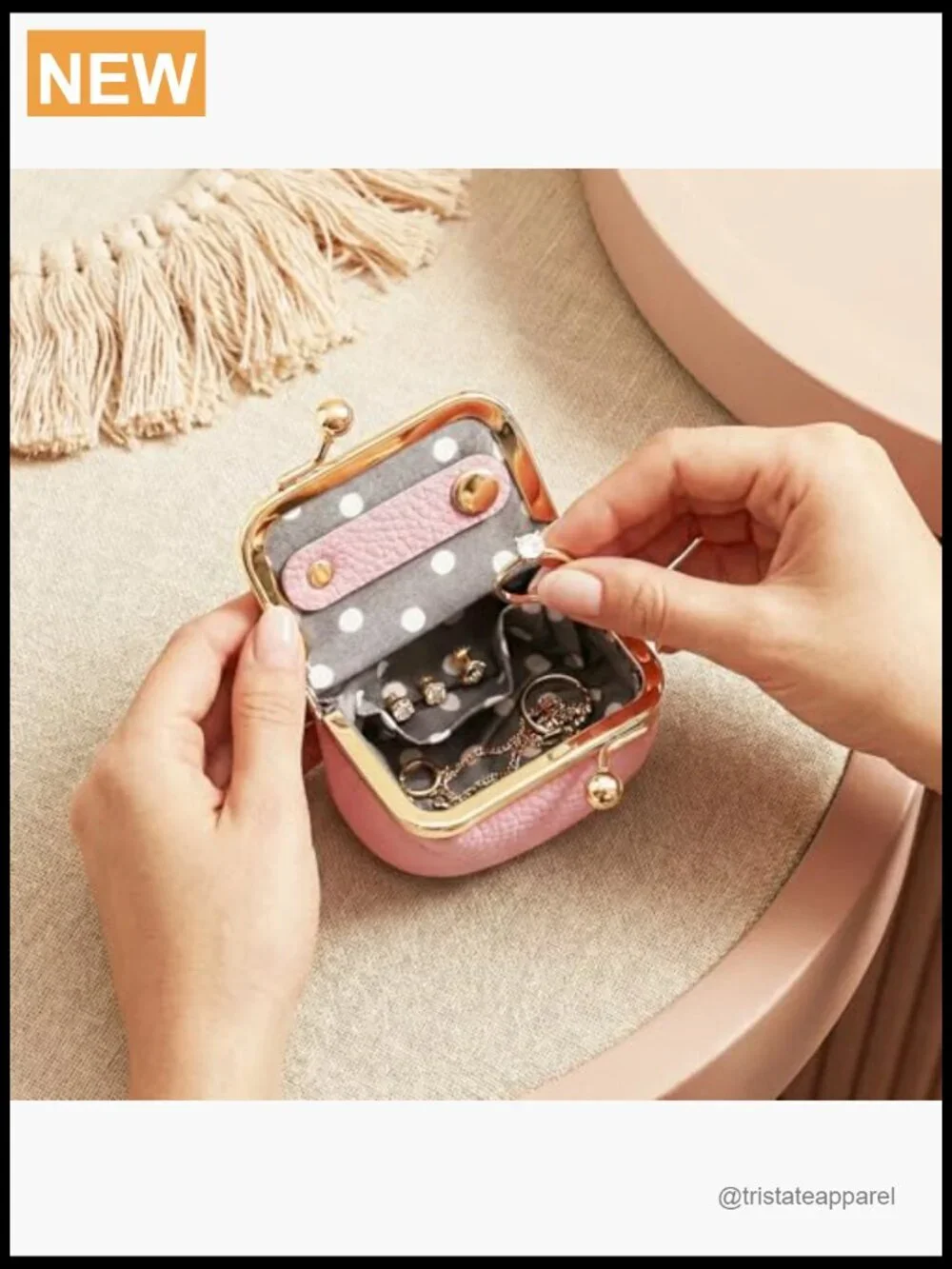 Genuine Leather Mini Jewelry Box Portable Vintage Ring Box Travel Coin Purse